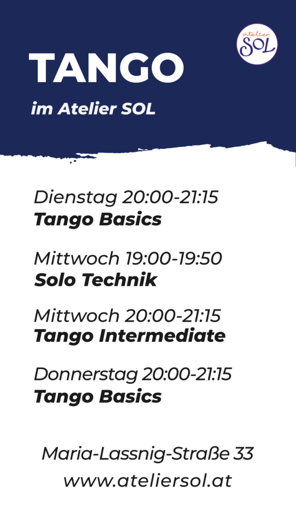 Stundenplan Kurse Tango im Atelier SOL Wien